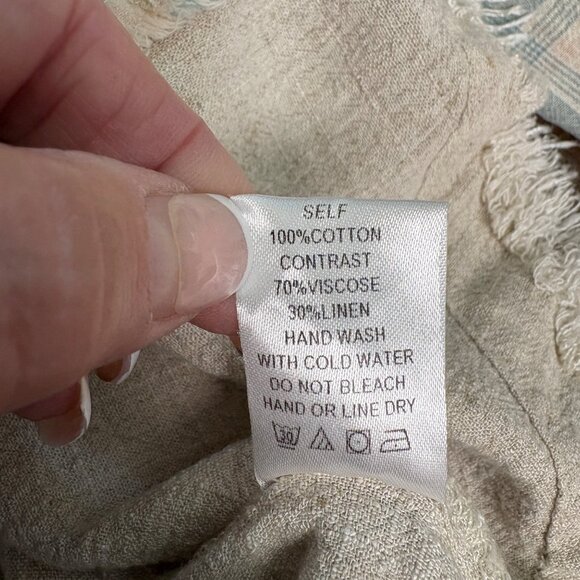 143 Story by Line Up Plaid Solid Colorblock Button-Up Shirt Womens Size Large - Picture 8 of 9